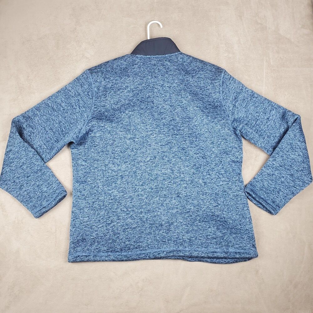 Eddie Bauer Pullover Mens XL Blue Sweater Fleece 1/4 Zip Mock Neck Warm - Picture 4 of 11
